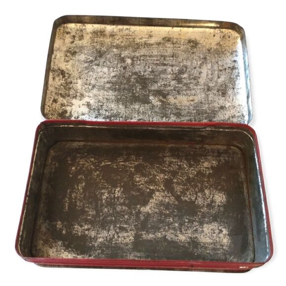 Blue Bird Toffee Tin Boat Village Design Hinged England Vtg Harry Vincent Candy. - Picture 10 of 16